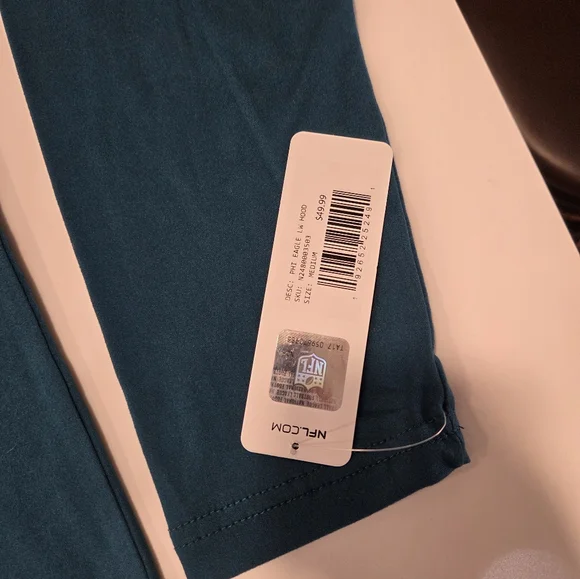 Philadelphia Eagles Teal Hooded Pullover Long Sleeve Shirt - Picture 3 of 3